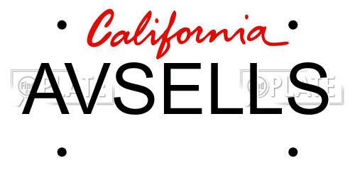 AVSELLS California License Plate
