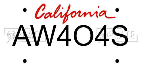 AW4O4S California License Plate