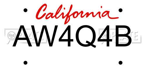 AW4Q4B California License Plate