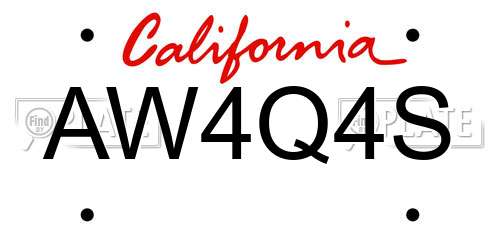 AW4Q4S California License Plate