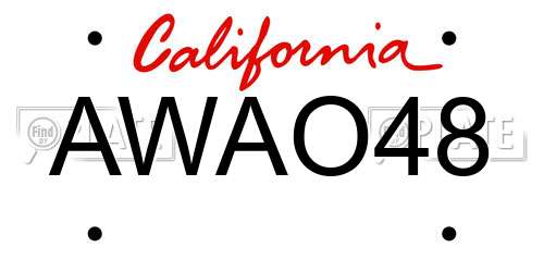 AWAO48 California License Plate