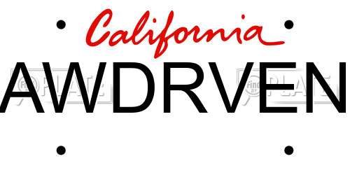 AWDRVEN California License Plate