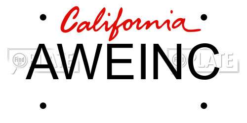 AWEINC California License Plate