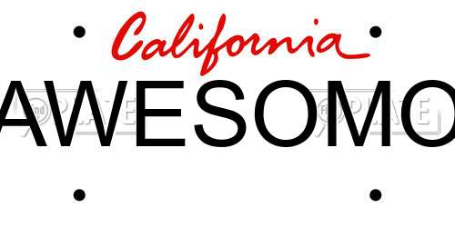 AWESOMO California License Plate