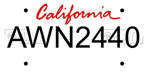 AWN2440 California License Plate