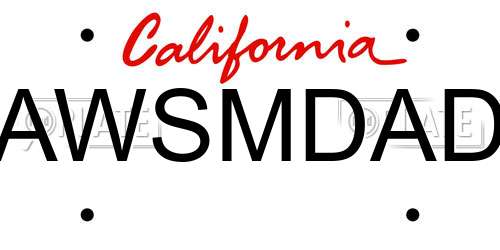 AWSMDAD California License Plate