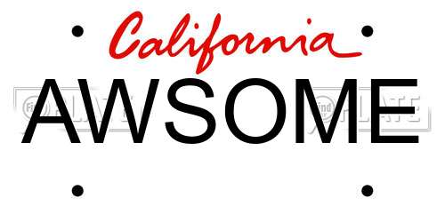 AWSOME California License Plate