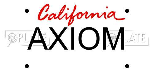 AXIOM California License Plate