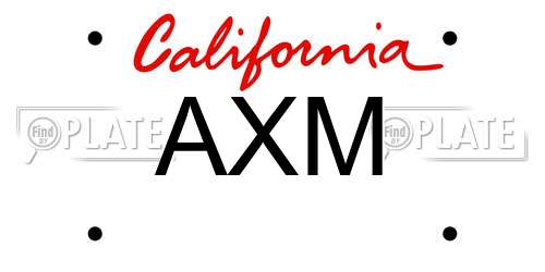 AXM California License Plate