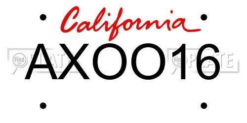 AXOO16 California License Plate
