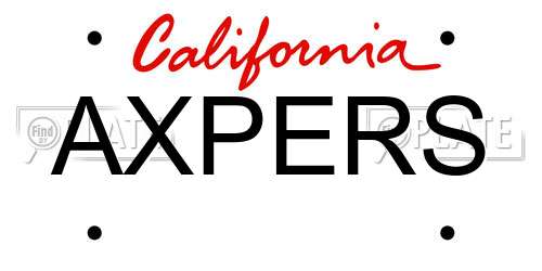 AXPERS California License Plate