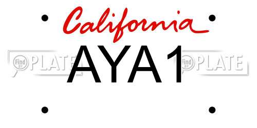 AYA1 California License Plate