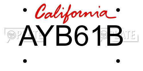 AYB61B California License Plate