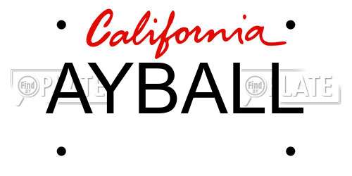AYBALL California License Plate