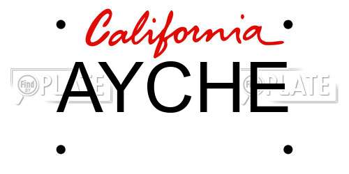 AYCHE California License Plate