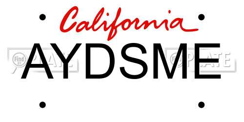 AYDSME California License Plate