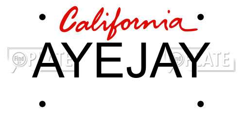 AYEJAY California License Plate