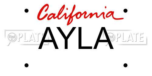 AYLA California License Plate