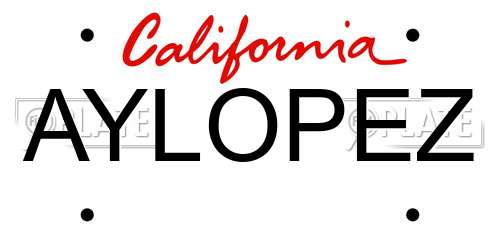 AYLOPEZ California License Plate