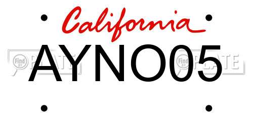AYNO05 California License Plate