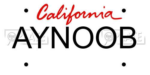 AYNOOB California License Plate