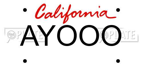 AYOOO California License Plate
