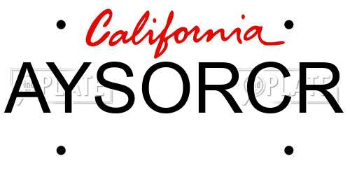 AYSORCR California License Plate