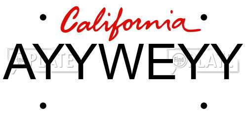 AYYWEYY California License Plate
