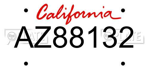 AZ88132 California License Plate
