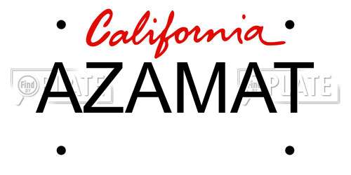 AZAMAT California License Plate