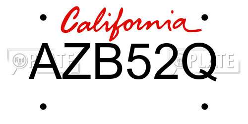 AZB52Q California License Plate