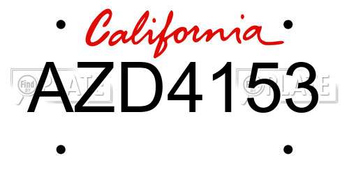 AZD4153 California License Plate