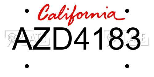 AZD4183 California License Plate