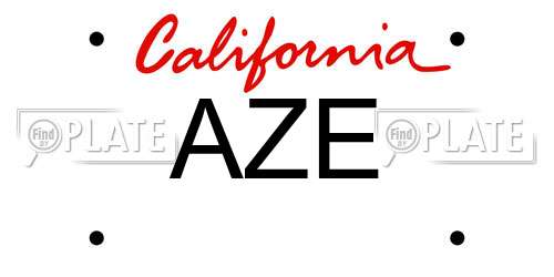AZE California License Plate