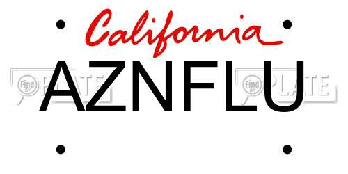 AZNFLU California License Plate