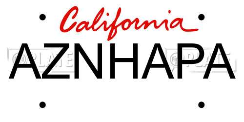 AZNHAPA California License Plate