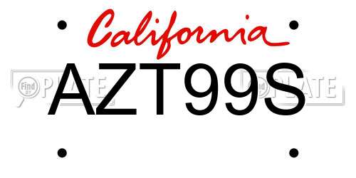 AZT99S California License Plate