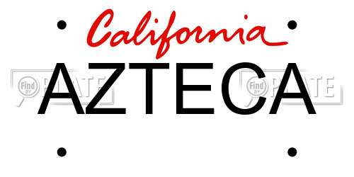 AZTECA California License Plate