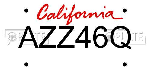 AZZ46Q California License Plate