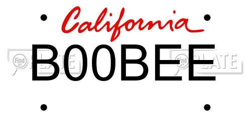 B00BEE California License Plate