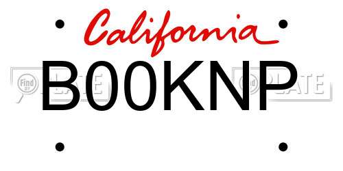 B00KNP California License Plate