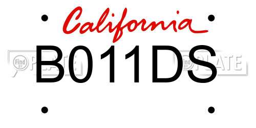 B011DS California License Plate