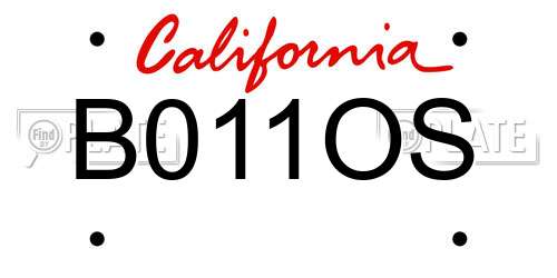 B011OS California License Plate