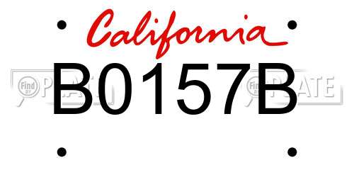 B0157B California License Plate
