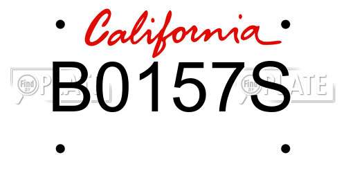 B0157S California License Plate