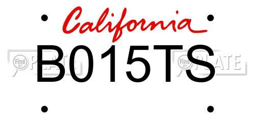B015TS California License Plate