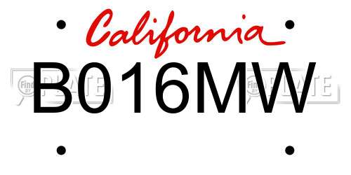 B016MW California License Plate