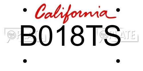 B018TS California License Plate