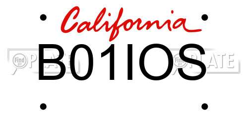 B01IOS California License Plate