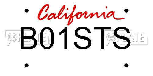 B01STS California License Plate